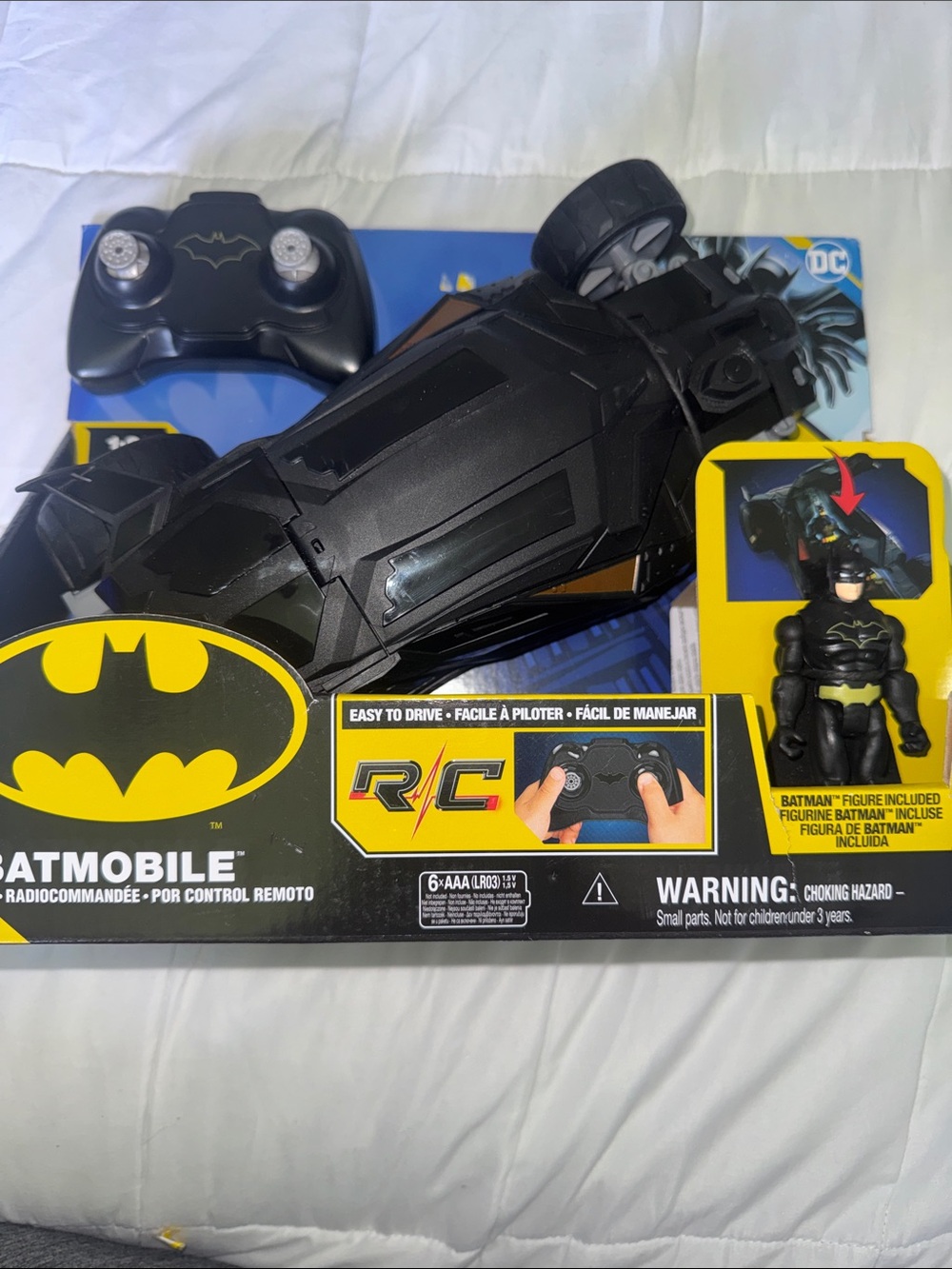 DC Black and Yellow Remote Control Batmobile with Batman Figure